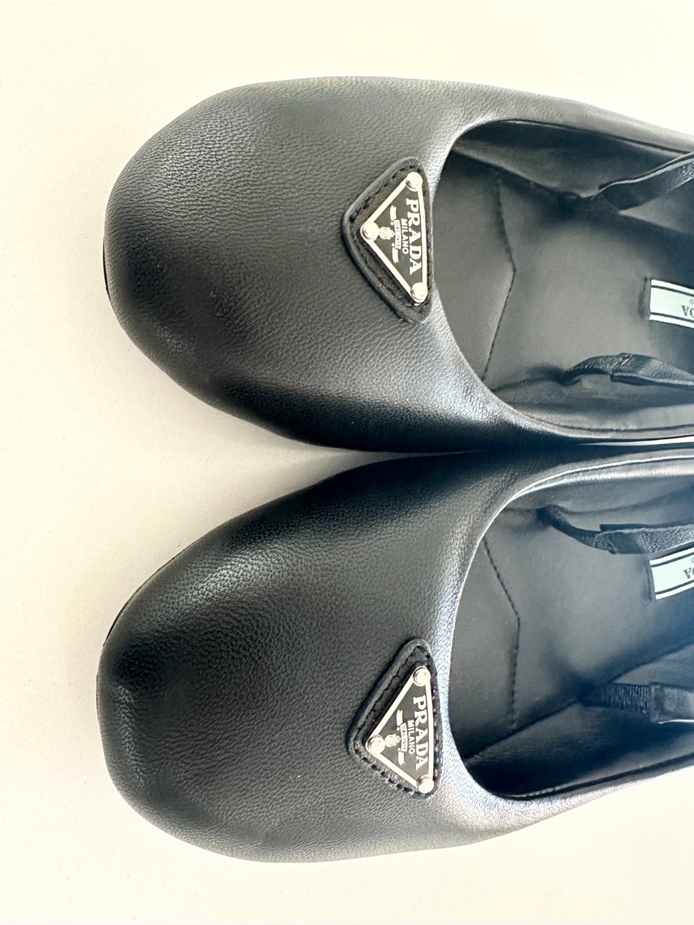 Prada Padded Ballerina Flat Black Leather Size 38 Made in Italy - Picture 8 of 11